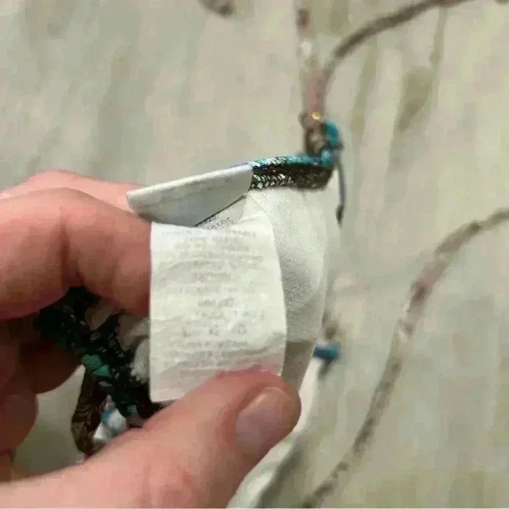 Split Blue Brown Pattern String Bikini Top Women’… - image 4